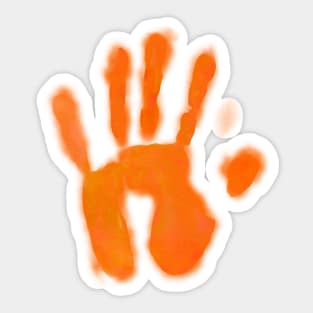 Orange Cheese Handprint Stain Sticker